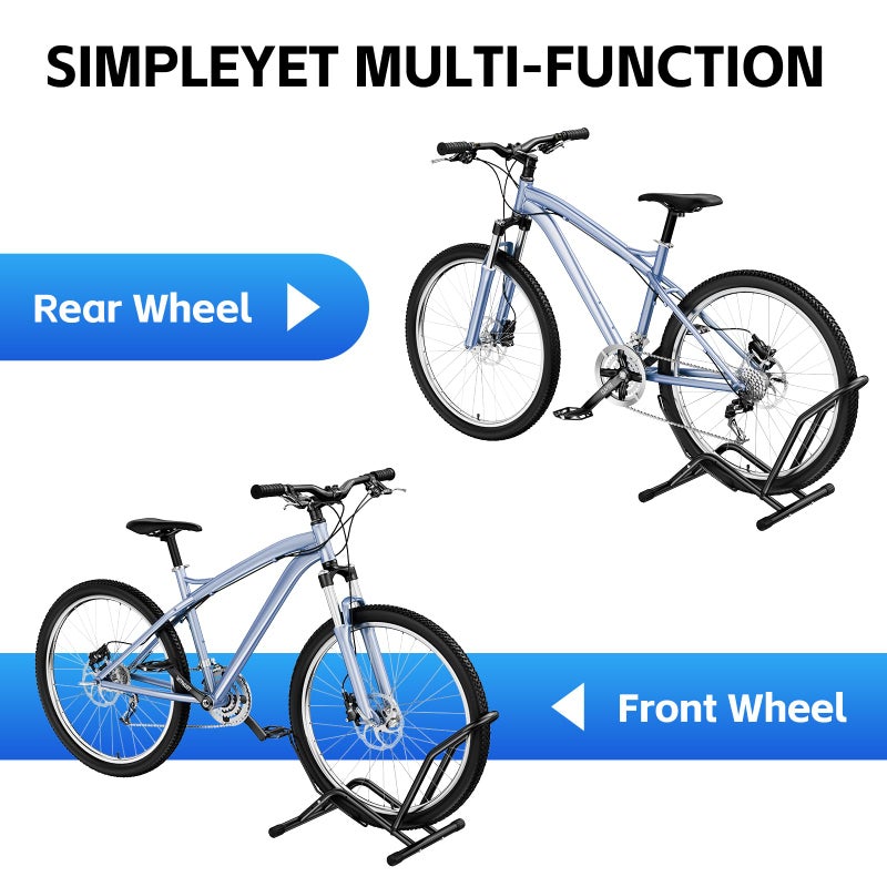 BEISHI Bike Floor Stand Indoor Bike Stand for Garage/Home,Adjustable Bicycle Parking Stand Fit for 16"-29" Wheel Mini/Mountain/Road Bikes Heavy Duty Metal - Image 3