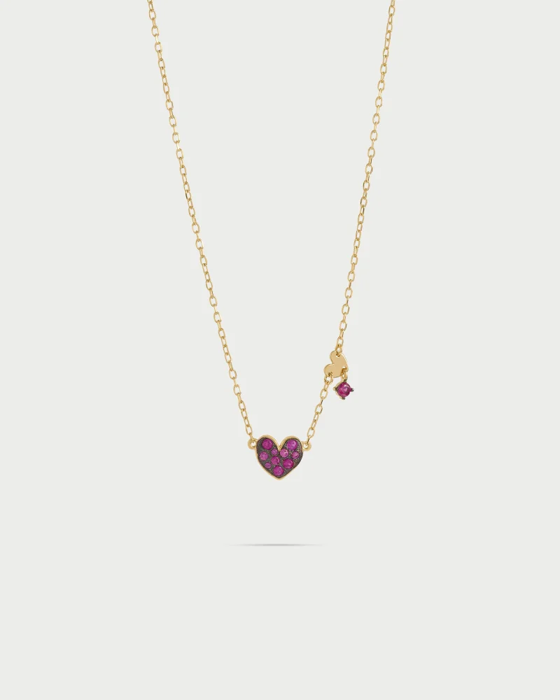 Rue Des Mill Necklace with chain and colored pav√® - STARDUST TEN - Red