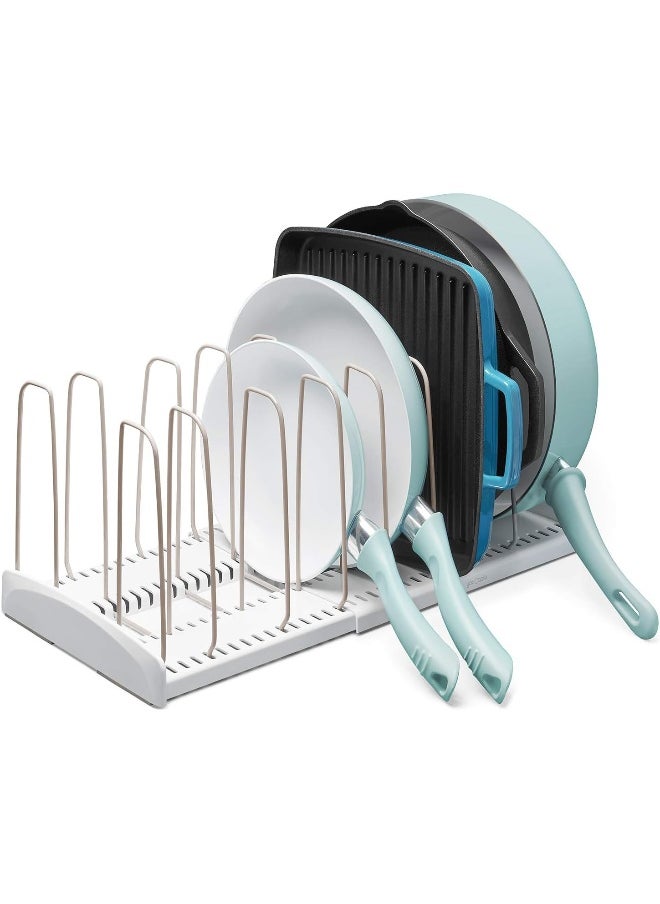YouCopia Youcopia 50138 Storemore Rack Expandable Cookware Organizer, WhiteYouCopia Store More Exp And able Cookware Rack Adjustable Pan Organizer for Kitchen Cabinet Storage, White, 50138 White/Beige  - Image 1