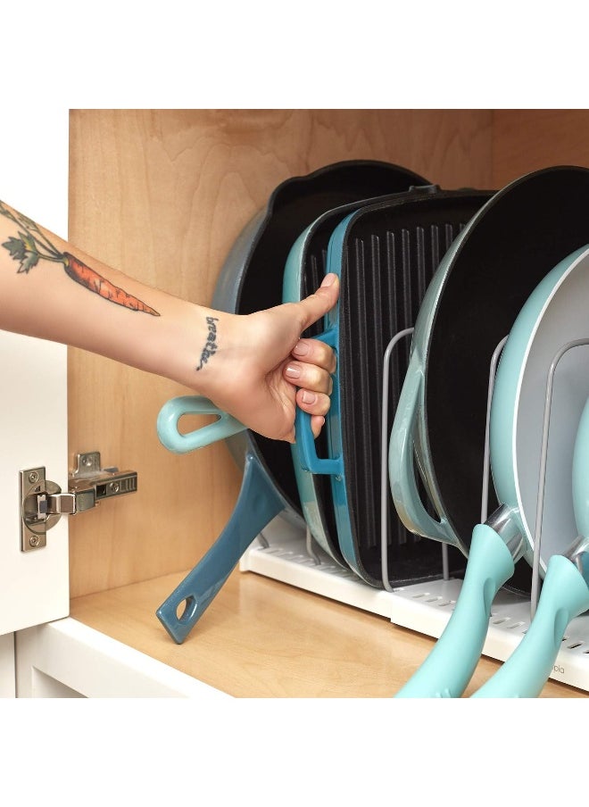 YouCopia Youcopia 50138 Storemore Rack Expandable Cookware Organizer, WhiteYouCopia Store More Exp And able Cookware Rack Adjustable Pan Organizer for Kitchen Cabinet Storage, White, 50138 White/Beige  - Image 3