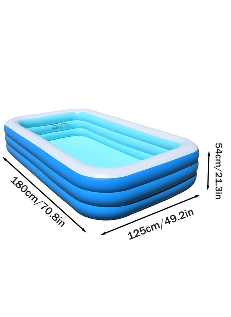 RAKAY Inflatable family pool, 180×125×54cm. 3 air chambers, home multi-purpose design, sand, ball pit and party activities, PVC material  - Image 1
