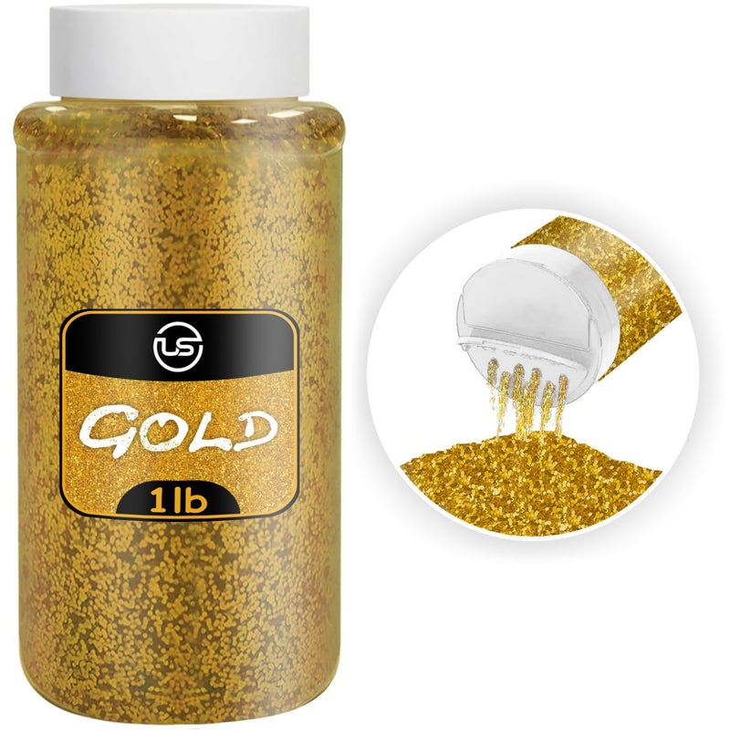 Gold Glitter Bulk Fine Glitter for Crafts Resin and Scrapbooking  1 LB16OZ Shaker Bottles Great for Tumblers and Crafts