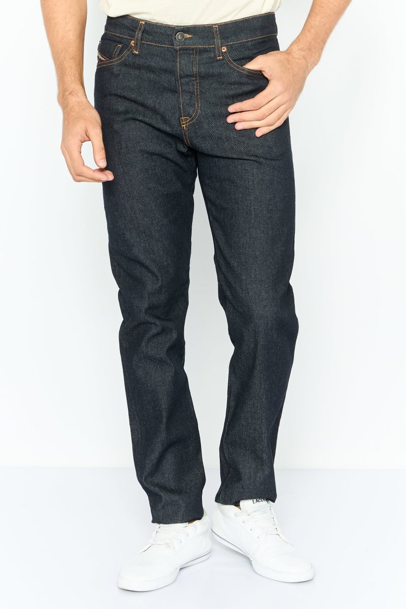 DIESEL جينز رجالي بقصة ضيقة مغسول وقابل للتمدد، أزرق - Image 1