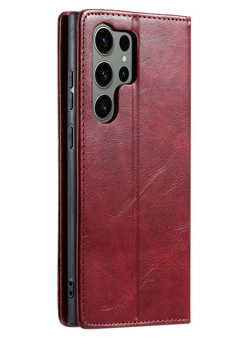 Suteni Flip Cover Card Slots Leather Phone Case for Samsung - Image 2