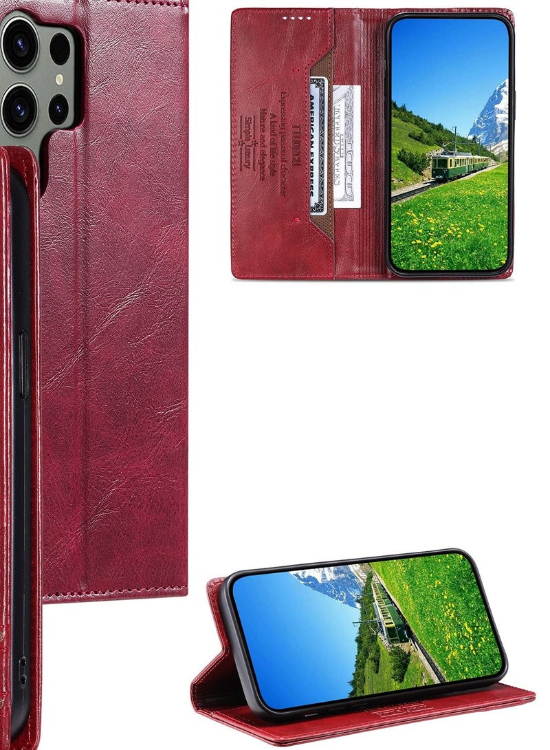 Suteni Flip Cover Card Slots Leather Phone Case for Samsung - Image 3