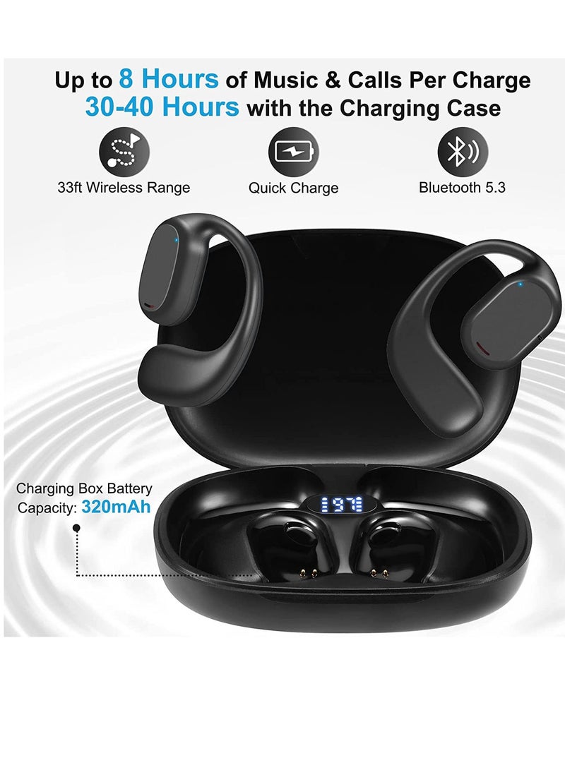 KASTWAVE Open Ear Headphones, VG332 2023 Version, with Dual 16.2mm Dynamic Drivers Deep Bass, Air Conduction Headphones Bluetooth 5.3 Touch Control Wireless Earbuds, Up to 16 Hours Playtime - Image 3