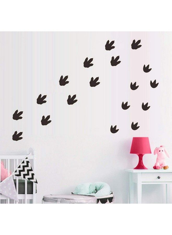 Dinosaur Footprints Wall Stickers 32Pcs Dinosaur Tracks Decals Dinosaur Decor Baby Nursery Decals Removable Peel And Stick Vinyl Decals