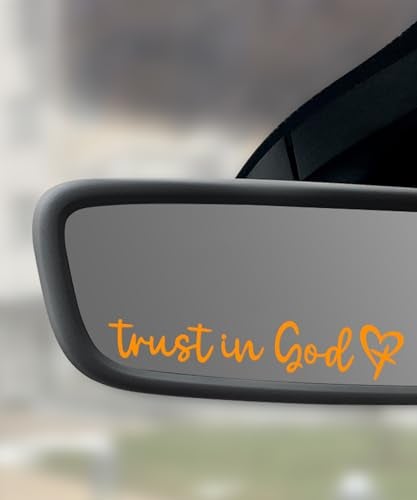 SCUARI 4PCS Car StickersCar DecalsCar Accessories Stickers and DecalsTrust in God Rearview Mirror DecalTrust in God Automotive Mirror DecorationSuitable for Most Car Truck SUV Orange - Image 1
