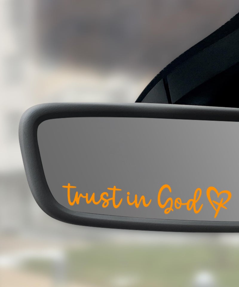 SCUARI 4PCS Car StickersCar DecalsCar Accessories Stickers and DecalsTrust in God Rearview Mirror DecalTrust in God Automotive Mirror DecorationSuitable for Most Car Truck SUV Orange - Image 3