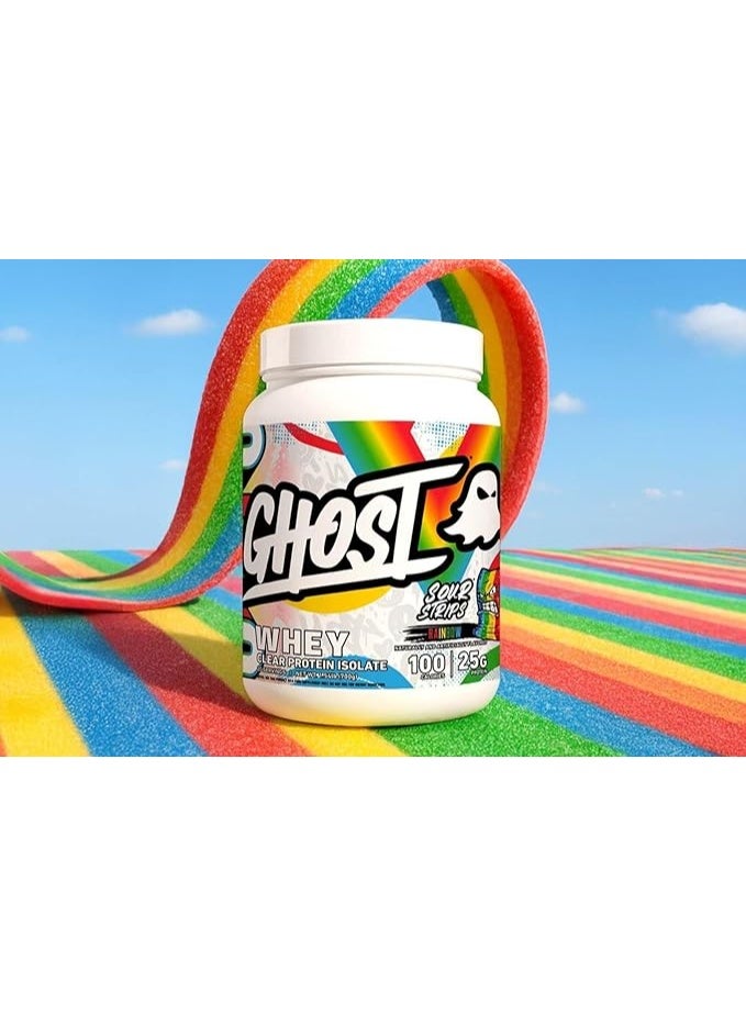 Ghost Whey Clear Protein Isolate Sour Strips Rainbow Flavor – 700g, 20 Servings Premium Fast-Absorbing Whey Protein Drink - Image 5