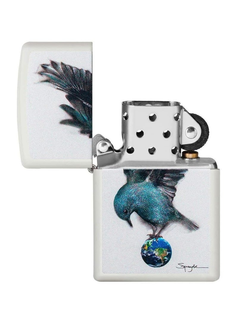 Zippo Spazuk Bluebird Perched on Earth Pocket Lighter - Image 4