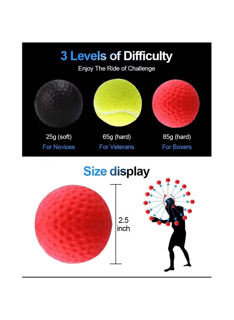 Mmmon Boxing Reflex Ball 3 Difficulty Level Boxing Ball with Headband Suit for Reaction, Agility, Punching Speed, Fight Skill and Hand Eye Coordination Training for Kids and Adults  - Image 4