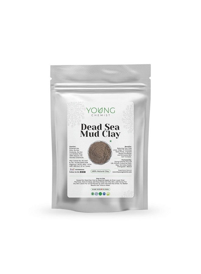 Young Chemist's Dead Sea Mud Clay/Raw, Vegan and Organic/Good for Body, Face and Hair (all Skin Type, Powder Form, Grey, 1 kg) - Image 1