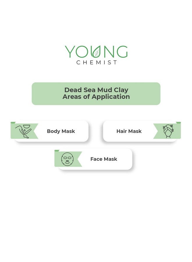 Young Chemist's Dead Sea Mud Clay/Raw, Vegan and Organic/Good for Body, Face and Hair (all Skin Type, Powder Form, Grey, 1 kg) - Image 3