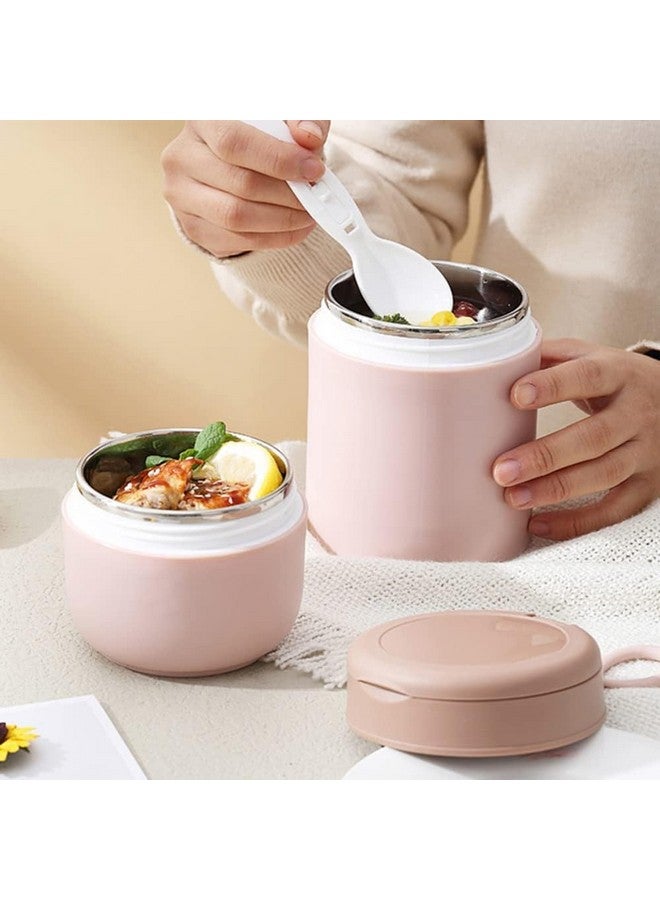 Wosta Lunch Box, Yogurt Container with Lid, Leak Proof Stainless Steel Cups with Lids and Reusable Plastic Spoon,Overnight Oats Containers with Lid, Dishwasher Freezer Safe. (730 Ml, Pink) - Image 5