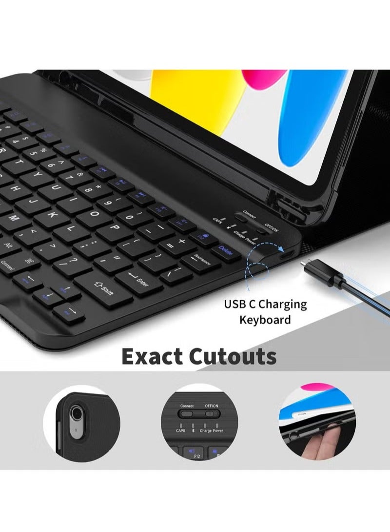 UMIXPRO Keyboard for iPad 10th Generation Case with Keyboard 10.9 inch Detachable Backlit Keyboard Smart Folio Cover with Pencil Holder for New iPad 10th Gen 2022 - Image 4