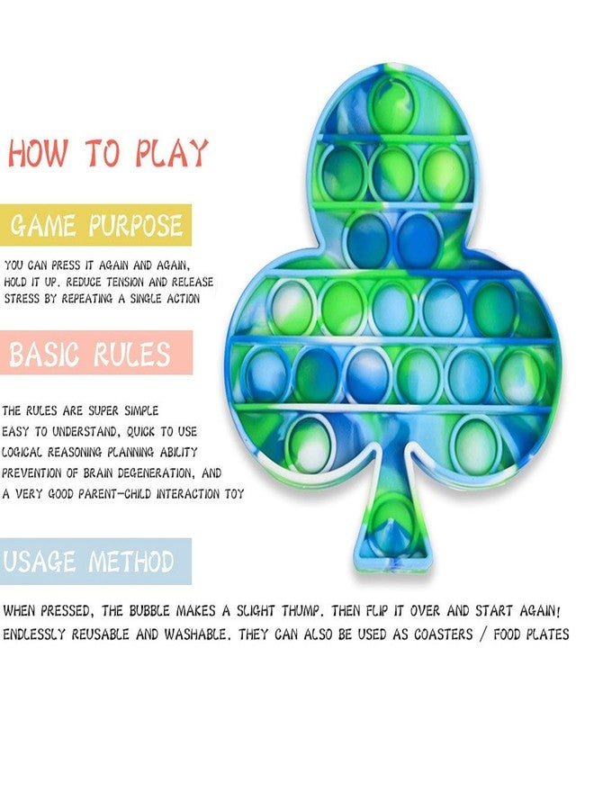AUGEN Push Pop it Bubble Fidget Toy, Stress Relief and Anti-Anxiety Tools Sensory Toy for Autism to Relieve Stress for Kids and Adults (Clubs Blue) - Image 2
