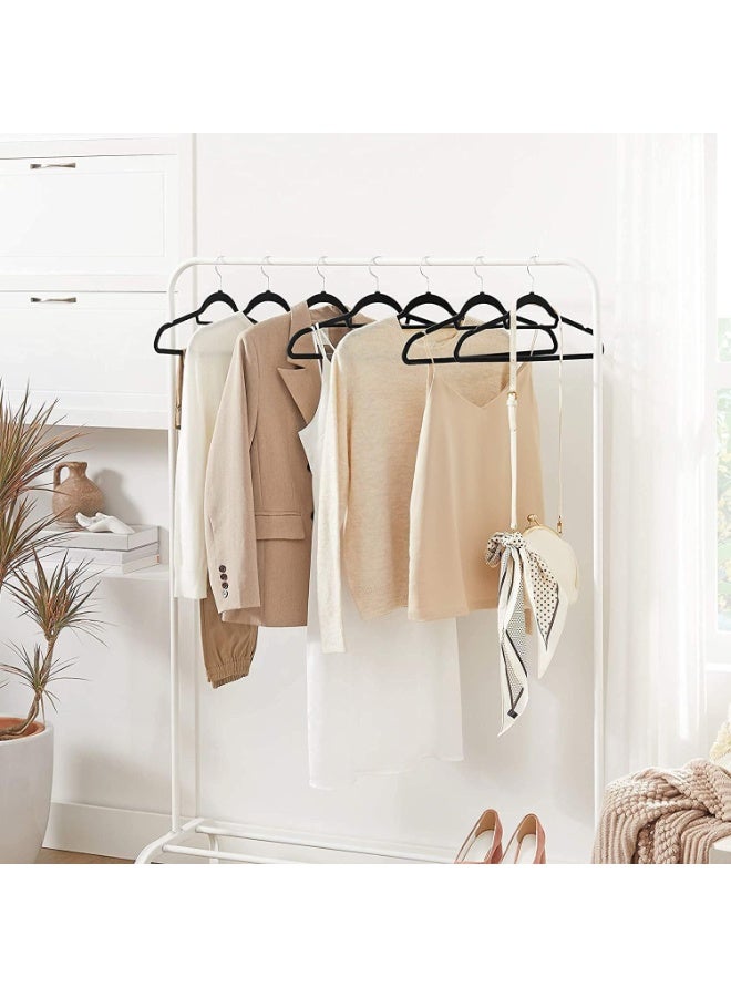 Bukela Kids Clothes Hangers,Kids Plastic Hangers Closet,Toddlers Kids Clothes Hangers Velvet Kids Toddlers Coat Hangers with Ultra Thin & Durable Plastic Non-Slip Design 50 Pack(Black) - Image 5