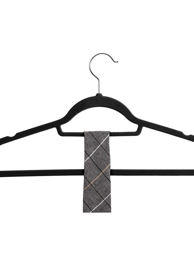 Bukela Kids Clothes Hangers,Kids Plastic Hangers Closet,Toddlers Kids Clothes Hangers Velvet Kids Toddlers Coat Hangers with Ultra Thin & Durable Plastic Non-Slip Design 50 Pack(Black) - Image 3