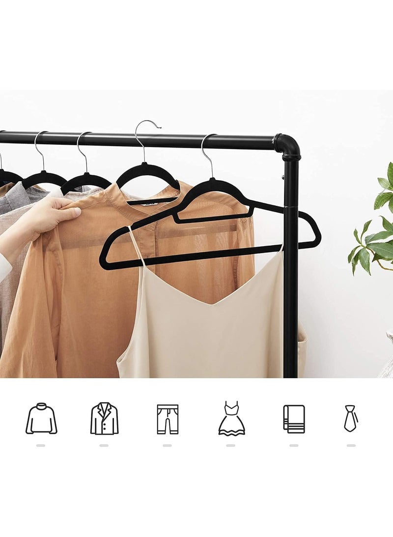 Bukela Kids Clothes Hangers,Kids Plastic Hangers Closet,Toddlers Kids Clothes Hangers Velvet Kids Toddlers Coat Hangers with Ultra Thin & Durable Plastic Non-Slip Design 50 Pack(Black) - Image 4