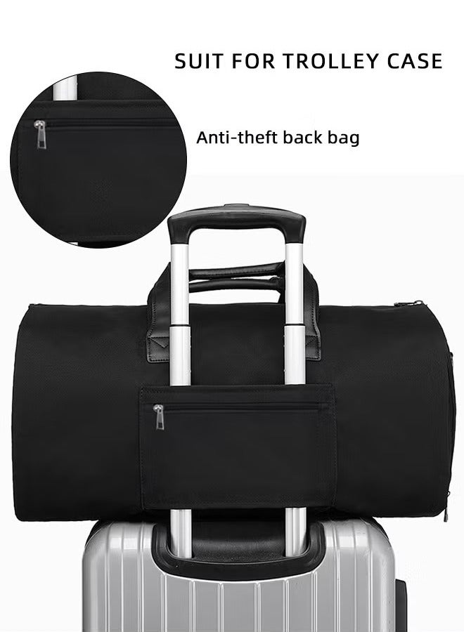 كان واي حقيبة أمتعة للياقة البدنية متعددة الوظائف للرجال الأعمال سعة كبيرة قابلة للتوسيع حقيبة بدلة للرجال منفصلة عن حقيبة سفر جافة ورطبة قابلة للطي مقاومة للماء مع حجرة مستقلة للأحذية - Image 4