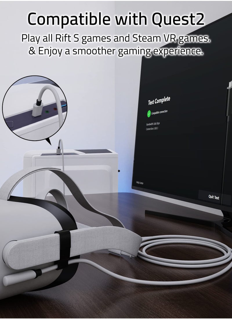 SYOSI Link Cable 5 Meters for Oculus Quest 2 Accessories and PC/Steam VR, High Speed PC Data Transfer, USB 3.2 to USB C Cable for VR Headset and Gaming PC  - Image 3