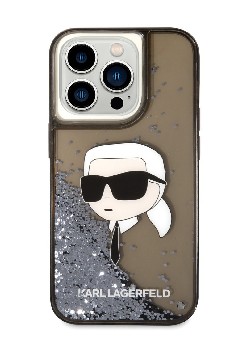 iPhone 15 Pro Max Hard Case IML Glitter NFT Karl  Choupette Back Cover / Damage and Scratch Protection / Easy Snap-On - Black - Image 1