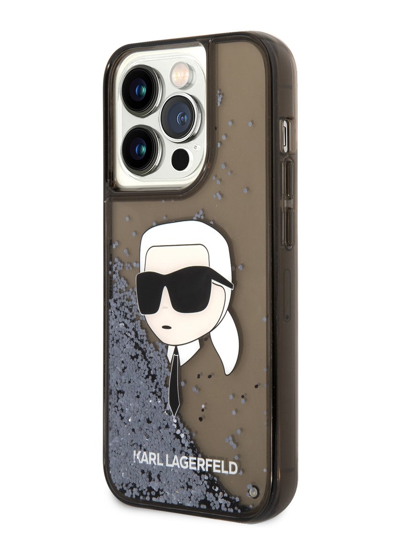 iPhone 15 Pro Max Hard Case IML Glitter NFT Karl  Choupette Back Cover / Damage and Scratch Protection / Easy Snap-On - Black - Image 2