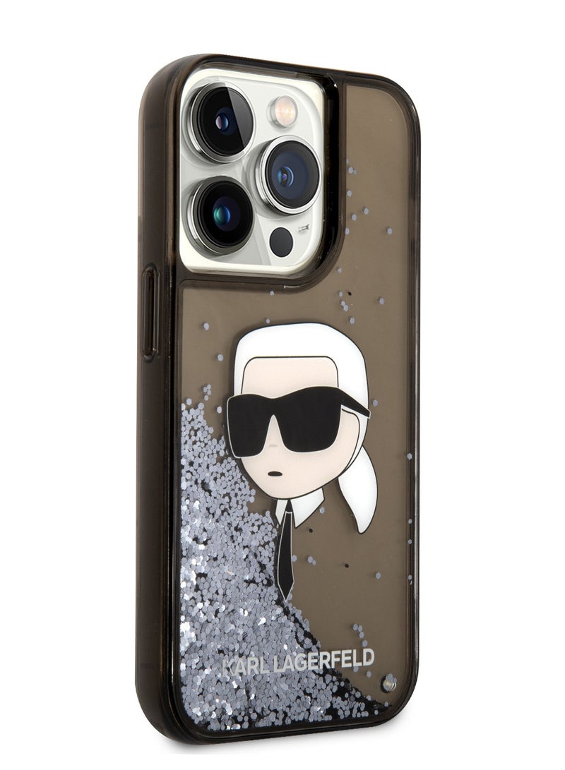 iPhone 15 Pro Max Hard Case IML Glitter NFT Karl  Choupette Back Cover / Damage and Scratch Protection / Easy Snap-On - Black - Image 3