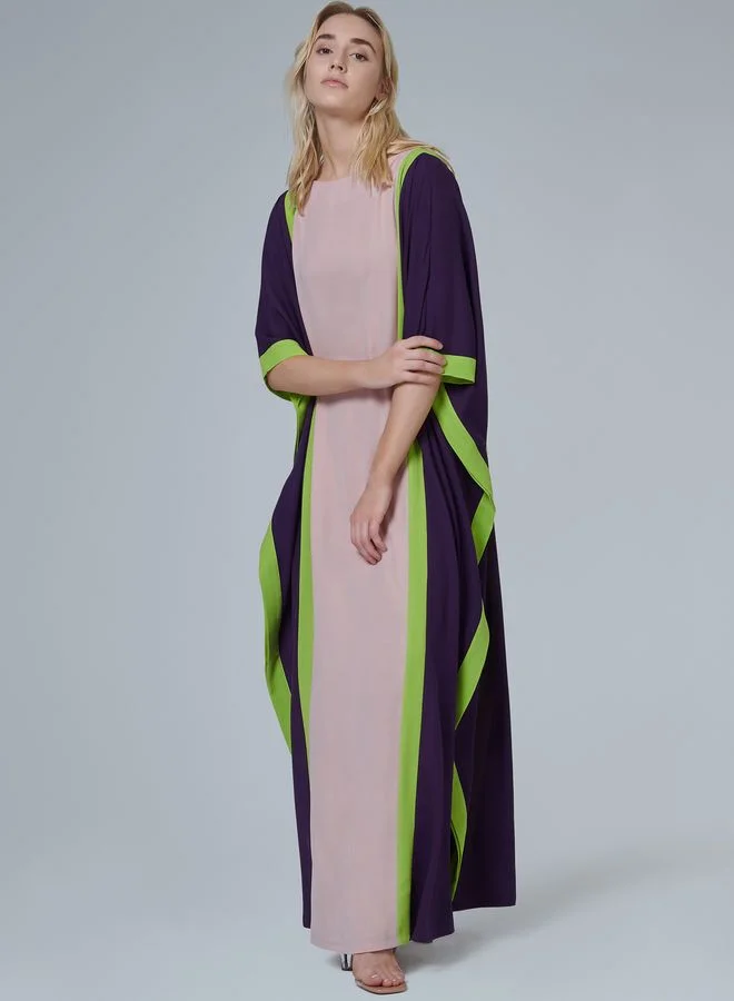 leem Contrast Sleeve Kaftan
