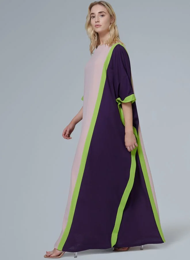 leem Contrast Sleeve Kaftan