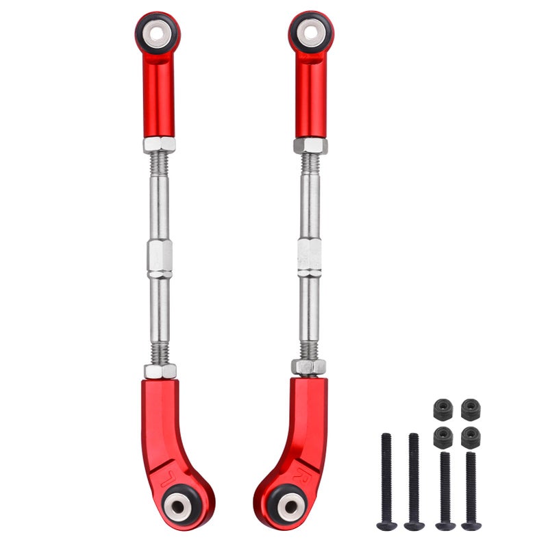 AllinRC Aluminum Steering Camber Link Set Toe Link Steering Linkage Turnbuckles and Camber Links for Arrma 18 KratonNotorious 6S BLX Upgrades Parts Red - Image 3