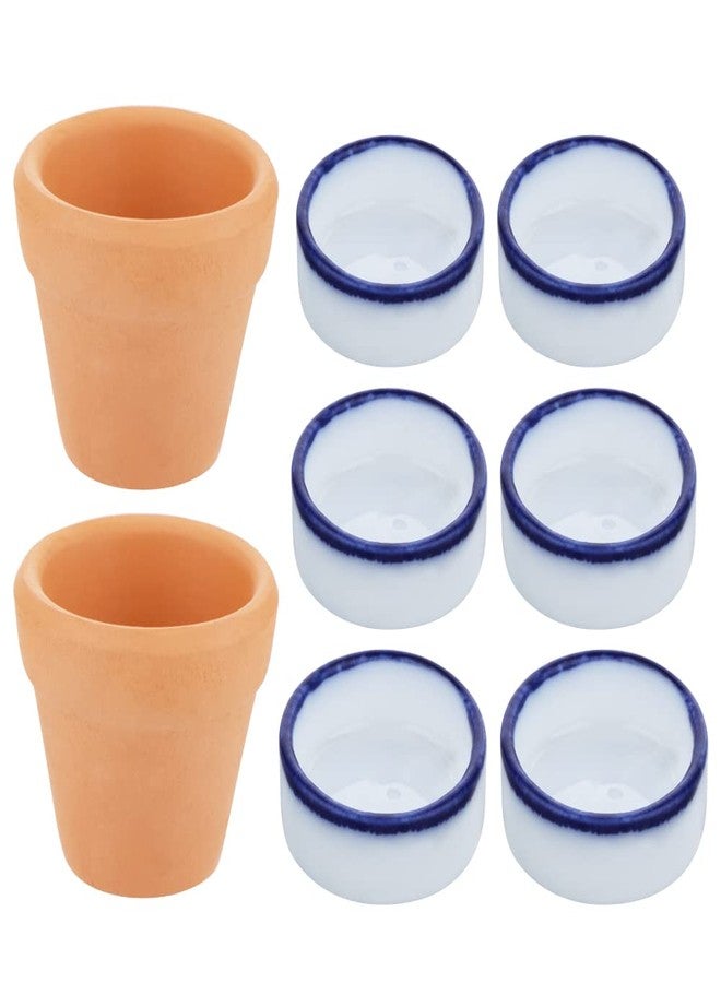 DQITJ 2 Pcs Spider Ceramic Small Hideout Shelter, with 6 Pcs Micro Water Bowl for Tarantula Scorpion Millipede Spider Tiny Reptile - Image 1