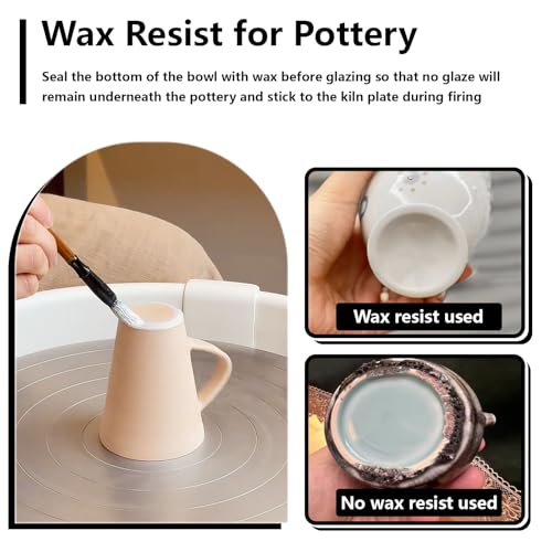 EIGTWEN 500g Wax Resist for Pottery Glaze, Tracing Patterns on Pottery with Wax Resist, After Firing at High Temperatures, The Wax Seal Will Melt Away to Reveal a Pattern in The Original Color of The Pottery - Image 4