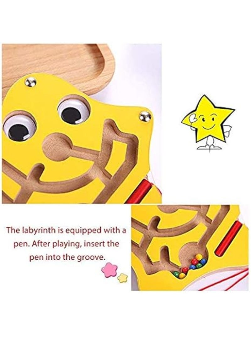 Wooden Magnetic Track Maze Toy Cute Animal Wooden Toy Brain Teaser Intellectual Jigsaw Board Kids Early Educational Puzzle Game - Image 2