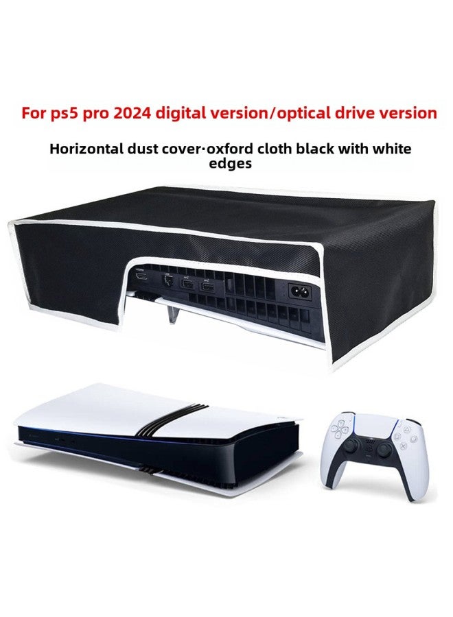 For Sony PS5 Pro Dust Cover 2024 Edition PRO Digital Edition Optical Drive Edition Game Console Dust Cover Protective Cover-Product Color:Ps5 Pro 2024 Horizontally Black With White Edges - Image 1