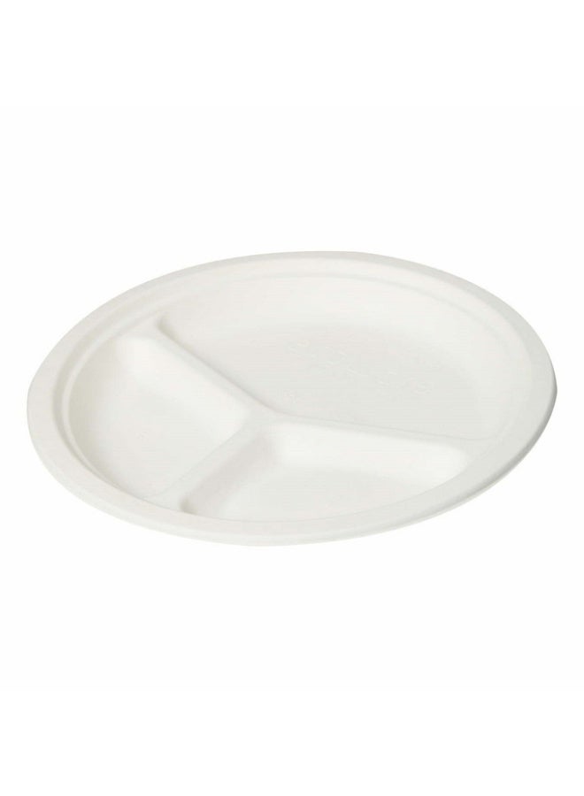 Disposable Plate, 3 Compartment - 10inch 10pcs, India