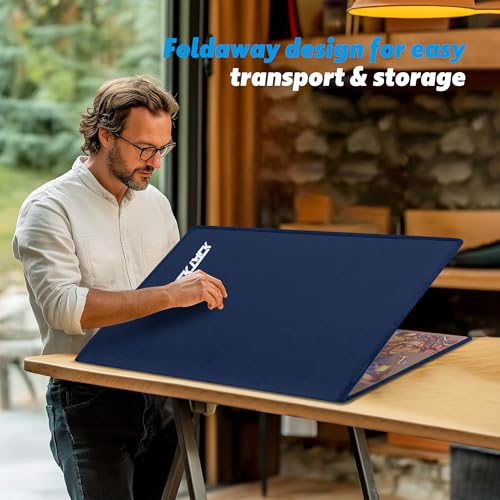 Tektalk Foldable Jigsaw Puzzle Board with 6 Color Sorting Trays Portable Puzzle Mat with Puzzle Dustproof Cover NonSlip Surface Up to 1000 Pieces Gray - Image 5