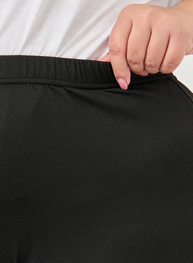 Styli Styli Plus Flared Leggings with Elastic Waist