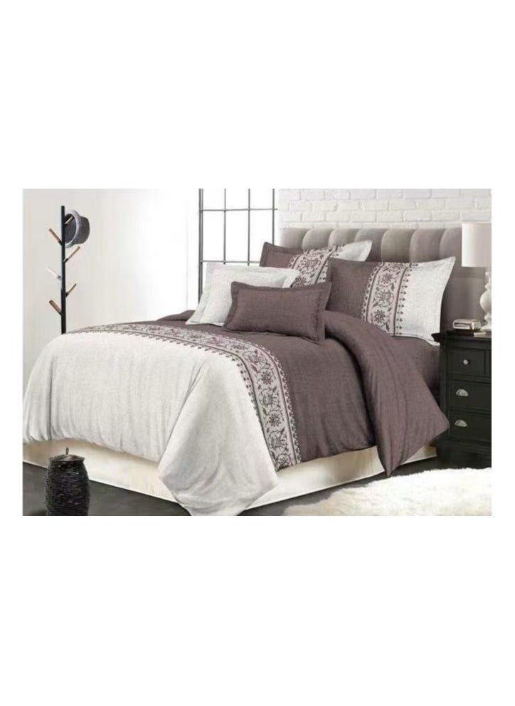 Generic DUOMA HOME cotton duvet cover set , king size ,6pcs set with duvet cover 220*240cm and fit sheet and 4pcs pillowcases  - Image 1