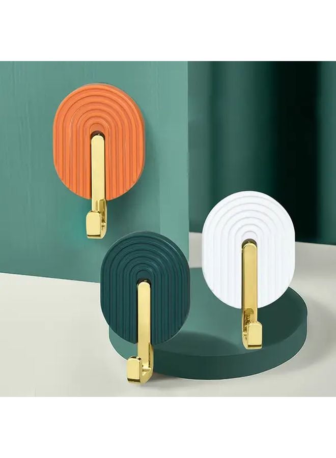 Tangerine Plastic Wall Mount Hooks Self Adhesive Easy Install Multifunctional Towel Kitchen Utensil Hanger - Image 5