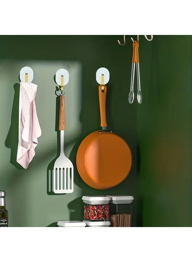 Tangerine Plastic Wall Mount Hooks Self Adhesive Easy Install Multifunctional Towel Kitchen Utensil Hanger - Image 3