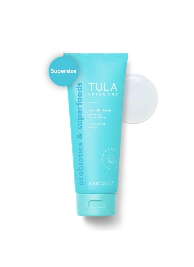 TULA Skin Care Cult Classic Purifying Face Cleanser - Supersize, Gentle And Effective Face Wash, Makeup Remover, Nourishing And Hydrating, 6.7 Oz.  - Image 1