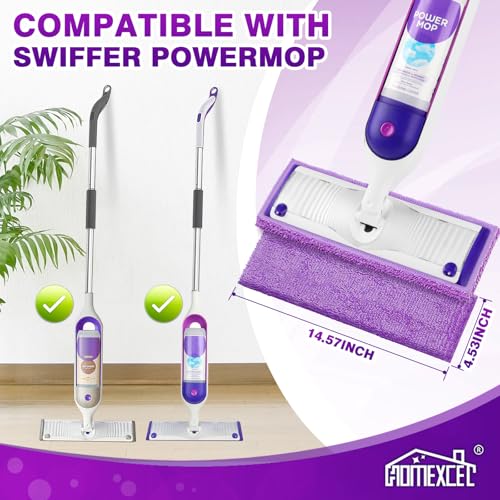 HOMEXCEL Reusable Microfiber Mop Pads for Swiffer PowerMop Power Mop Pads Refills for 1315 Spray Mop Machine Washable Power Mop Pads Replacement for MultiSurface Floor Cleaning Pack of 16 - Image 3