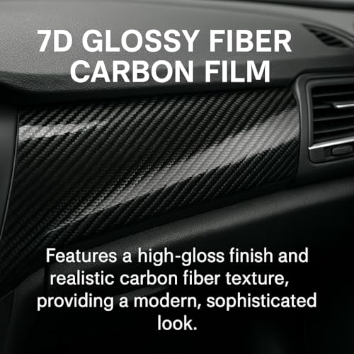 RockRose 7D Super Glossy Black Carbon Fiber Vinyl Wrap - Anti-Wrinkle, Air Release Automotive Wrap - DIY Decals Self Adhesive Car Sticker for Interior/Exterior - Size 2FT x 5FT - Image 3
