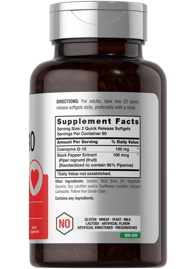 Horbaach CoQ10 100mg Softgels | 120 Count | 2X 50mg | Non-GMO and Gluten Free Supplement  - Image 2