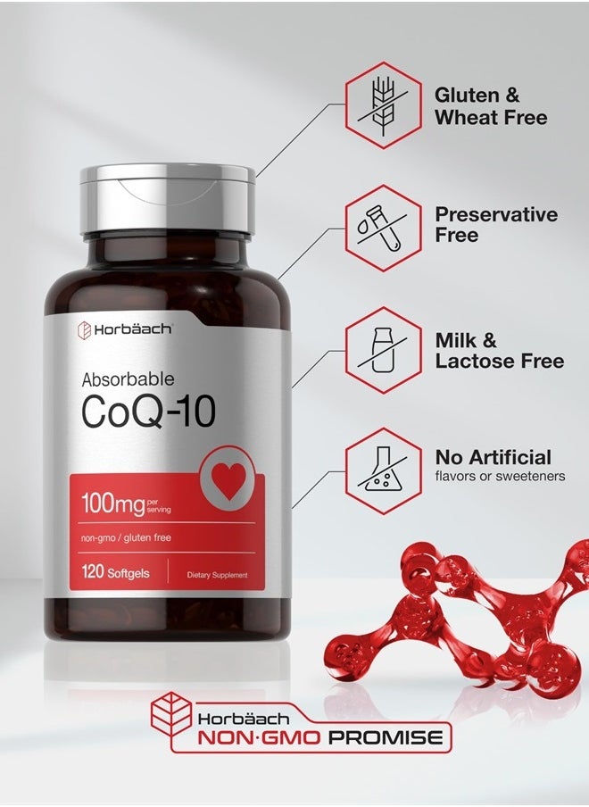 Horbaach CoQ10 100mg Softgels | 120 Count | 2X 50mg | Non-GMO and Gluten Free Supplement  - Image 5
