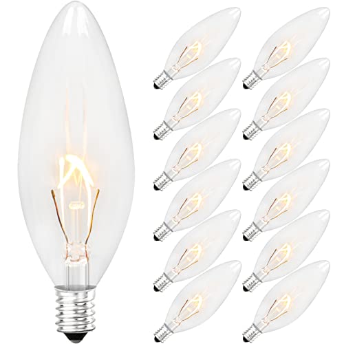 Brightever Vintage Incandescent Light Bulbs 40Watt B10 380 Lumens, Clear Dimmable E12 Edison Candelabra Lightbulbs, Decorative Candle Bulbs for Chandeliers, Ceiling Fan, 2500K Warm White 12-Pack - Image 1