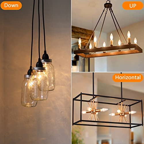Brightever Vintage Incandescent Light Bulbs 40Watt B10 380 Lumens, Clear Dimmable E12 Edison Candelabra Lightbulbs, Decorative Candle Bulbs for Chandeliers, Ceiling Fan, 2500K Warm White 12-Pack - Image 5