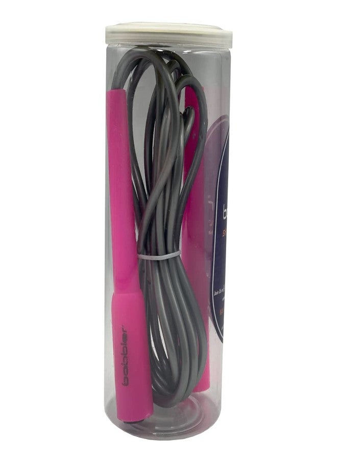 Babbler BS-300 Pink Skipping Rope with 5mm Coloured Rope with Rope Adjuster and Slim Handle Long Size for Easy Grip (Tin Box Packing), Pack of 1 Piece Fitness Jump Rope - Image 3
